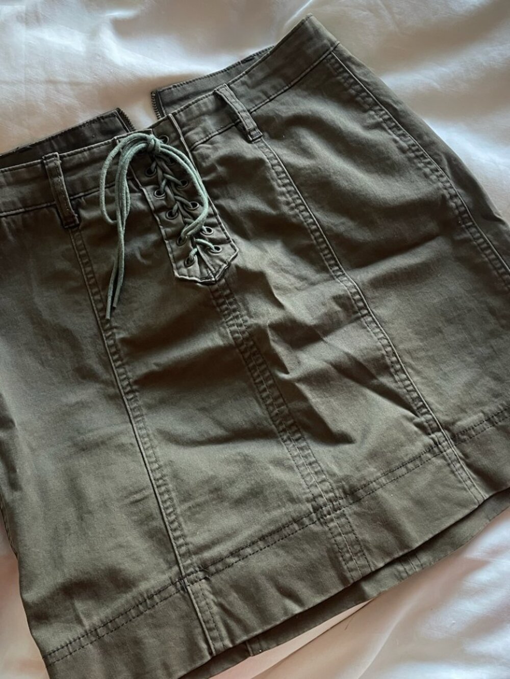 Hayden LA army green tie front skirt - Picture 2 of 3